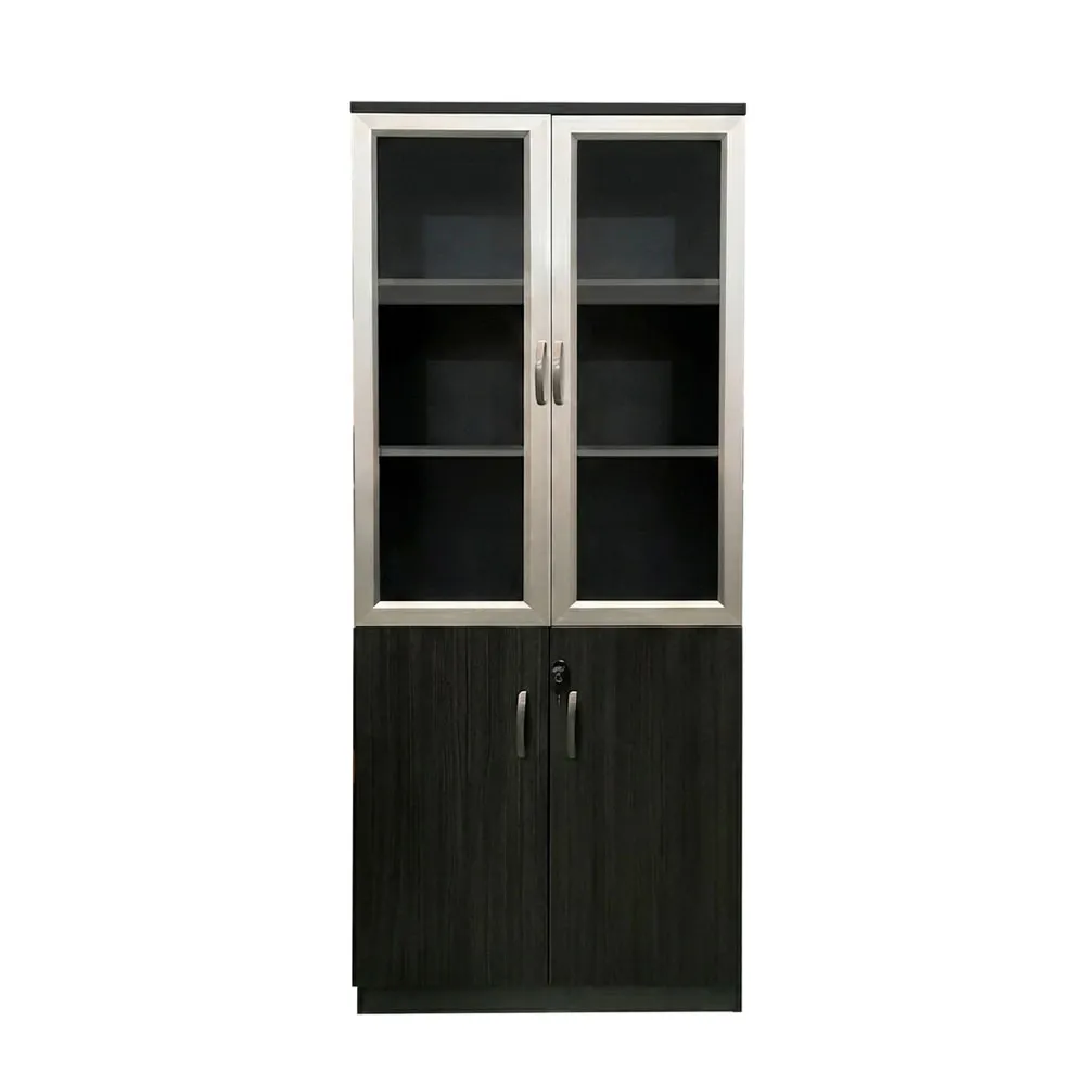 Black Contrast Glass Office Cabinet — photo 2