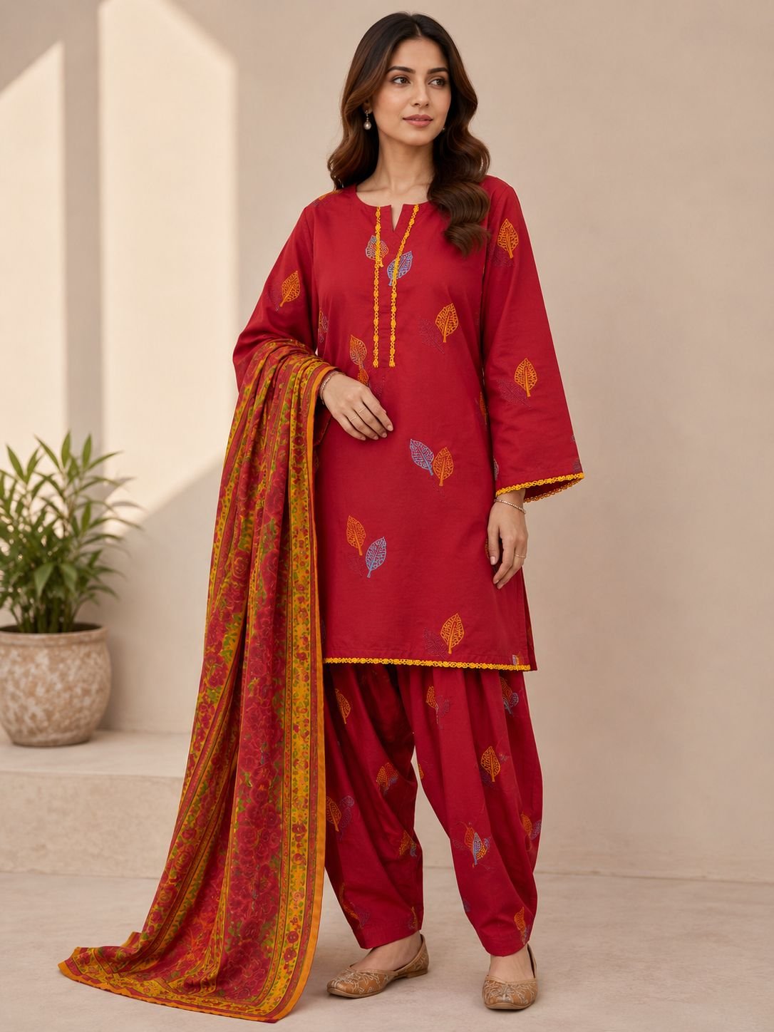 *DESIGN Embroidered Cotton 3-Piece Suit* — photo 2