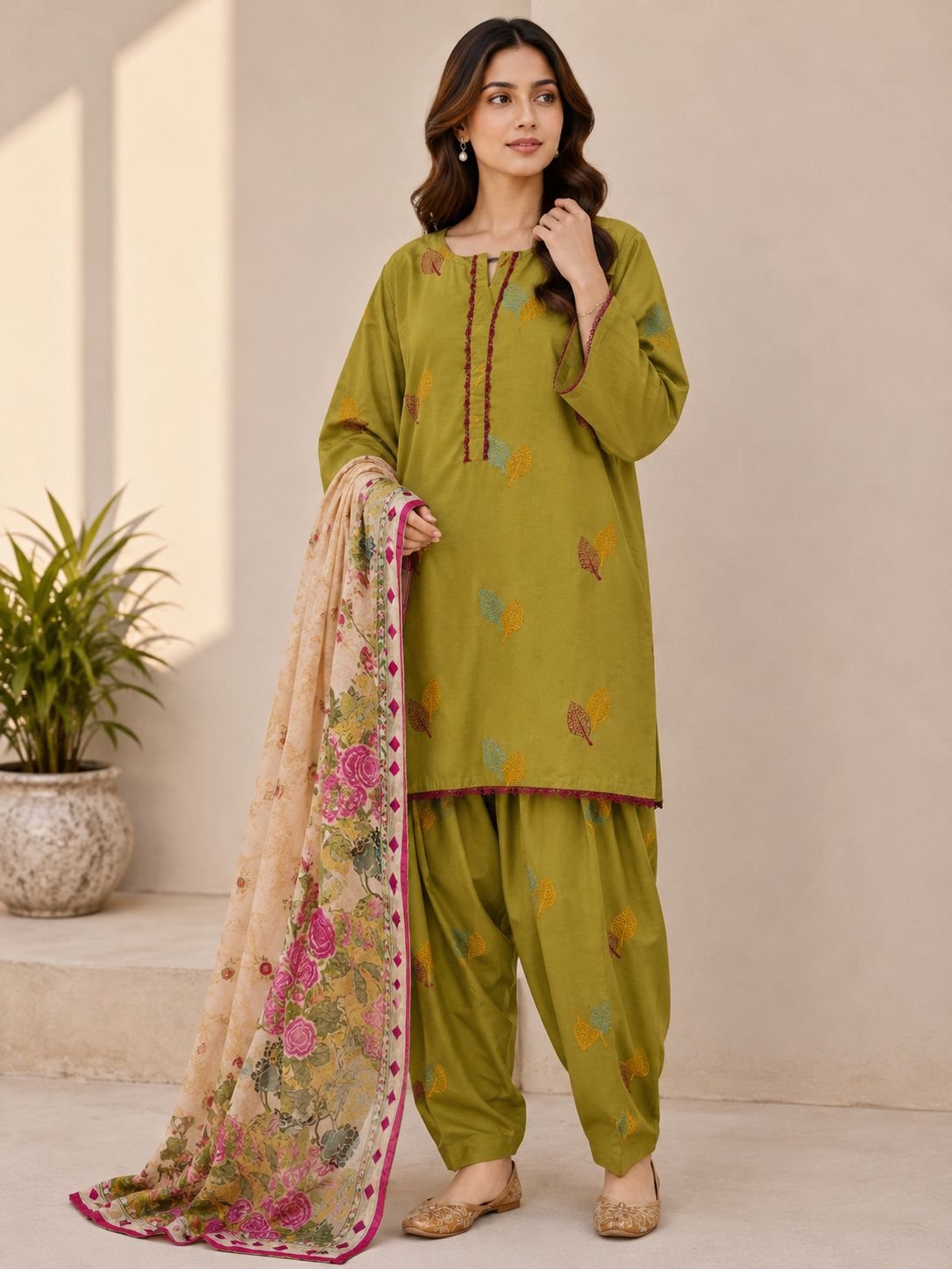 *DESIGN Embroidered Cotton 3-Piece Suit* — photo 4
