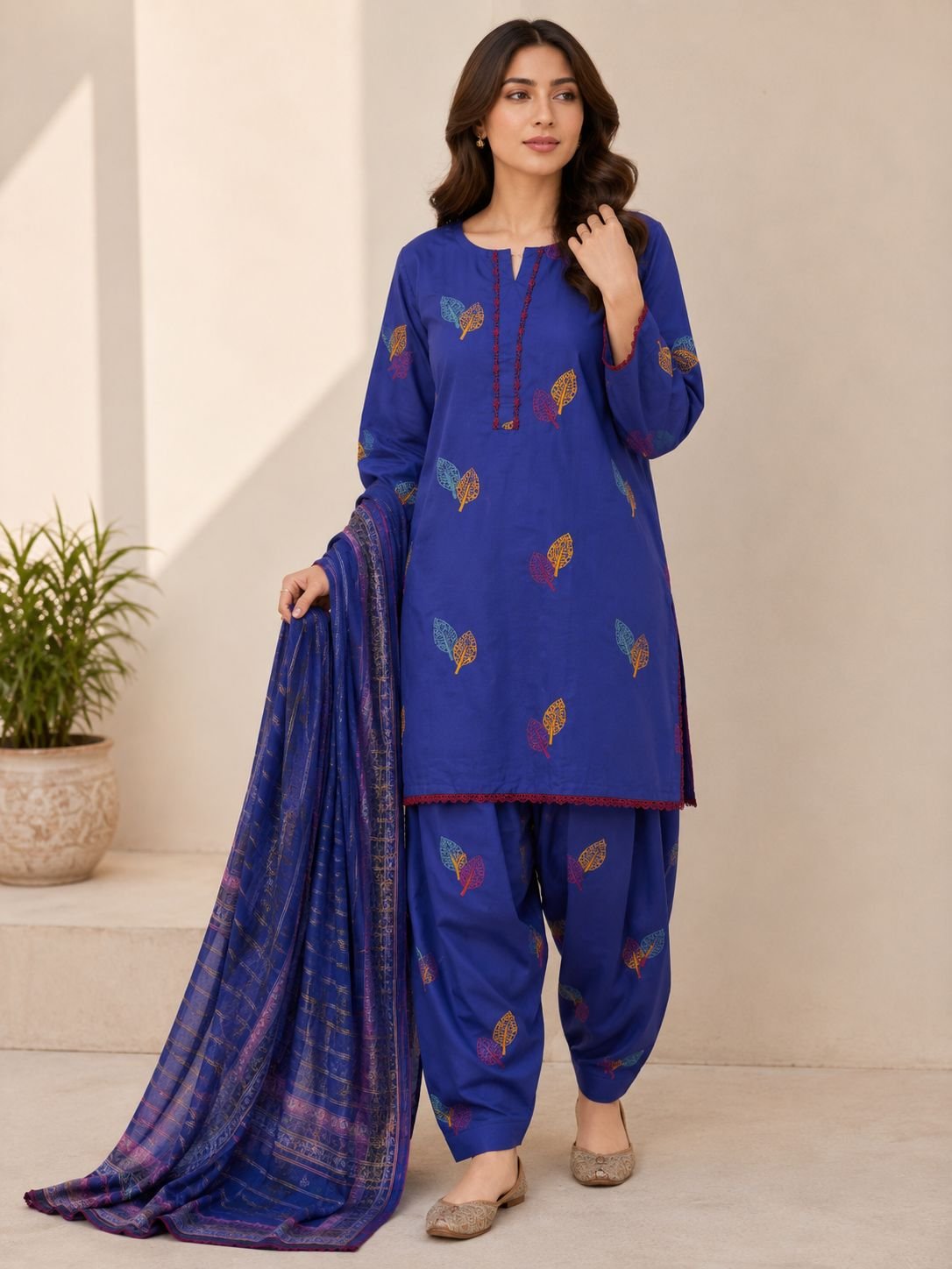 *DESIGN Embroidered Cotton 3-Piece Suit* — photo 6