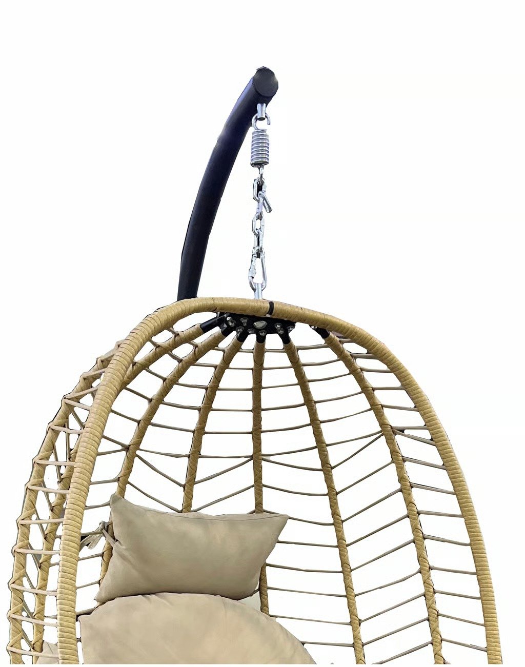 Beige Rope Single Swing With Beige Cushion — photo 2