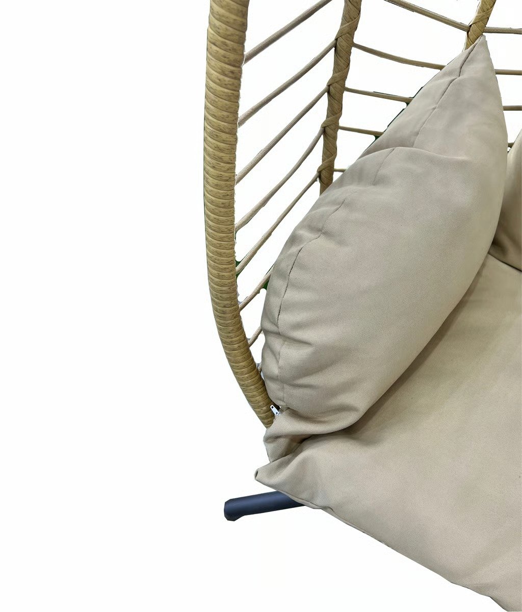 Beige Rope Single Swing With Beige Cushion — photo 3
